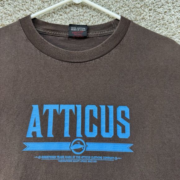 Vintage Atticus Shirt Mens Extra Large Brown Short Sleeve Raven Blink 182 Adult - Picture 3 of 15